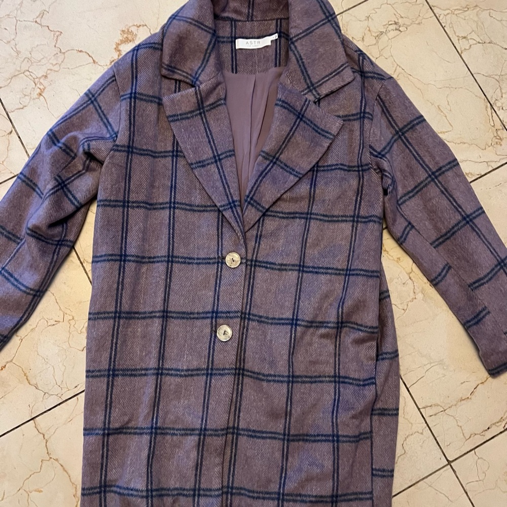 ASTR the Label purple plaid coat